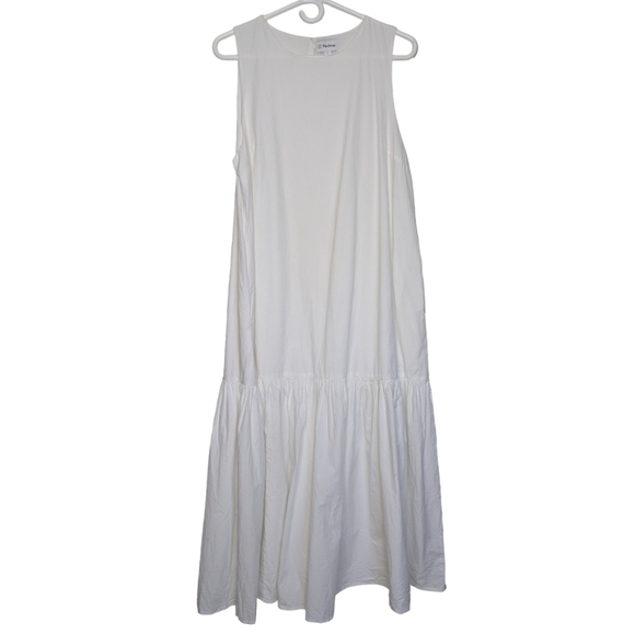 The Drop Ilana Loose Sleeveless Wide-hem Poplin Maxi Size Large White - Picture 4 of 11